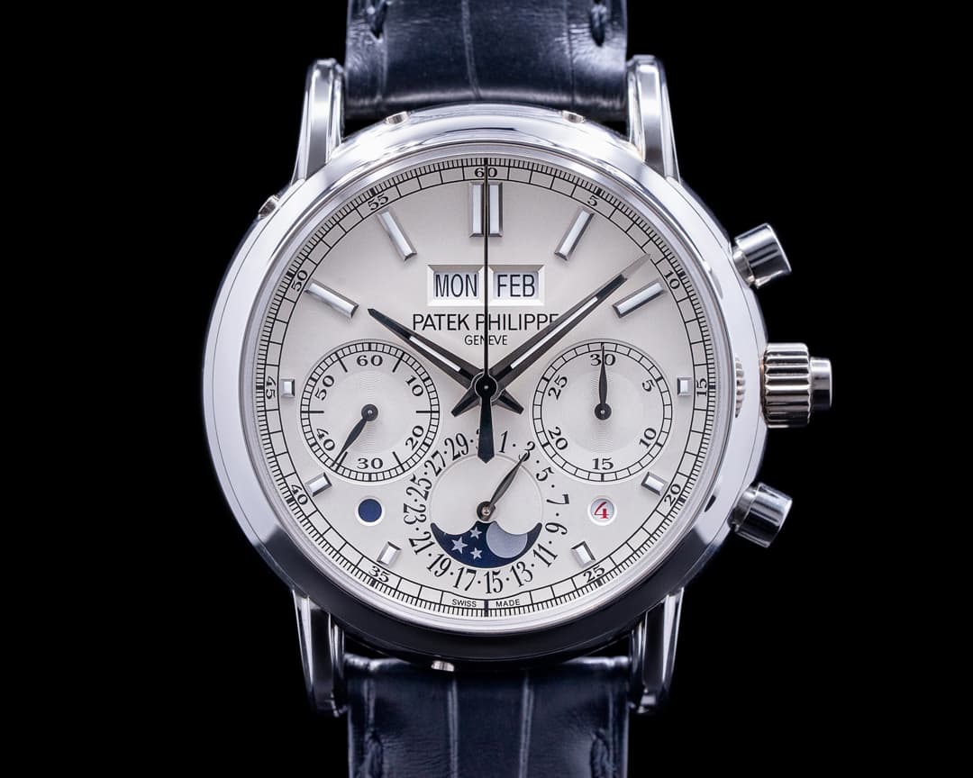 Patek Philippe 5204P Split Second Perpetual Calendar Chronograph Platinum Silver Dial