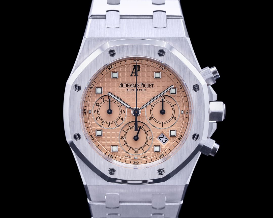 Audemars Piguet Royal Oak 25960BC Chronograph 18K White Gold / Salmon Dial RARE