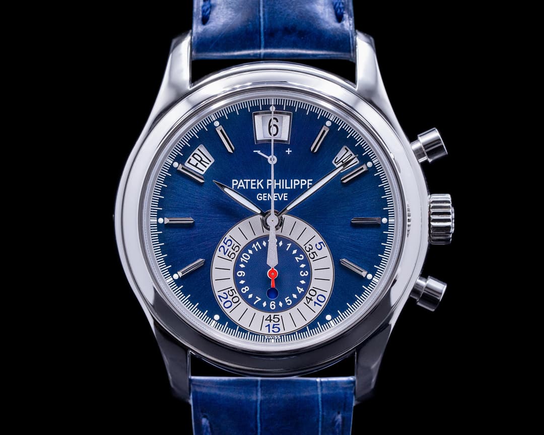 Patek Philippe Annual Calendar 5960P Chronograph Platinum Blue Dial