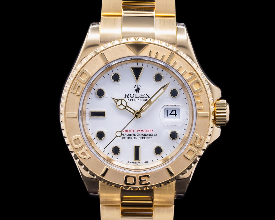 Rolex Yacht Master White Dial 18K Yellow Gold / Bracelet 