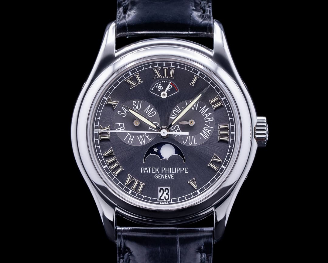 Patek Philippe Annual Calendar Power Reserve Grey Dial Platinum