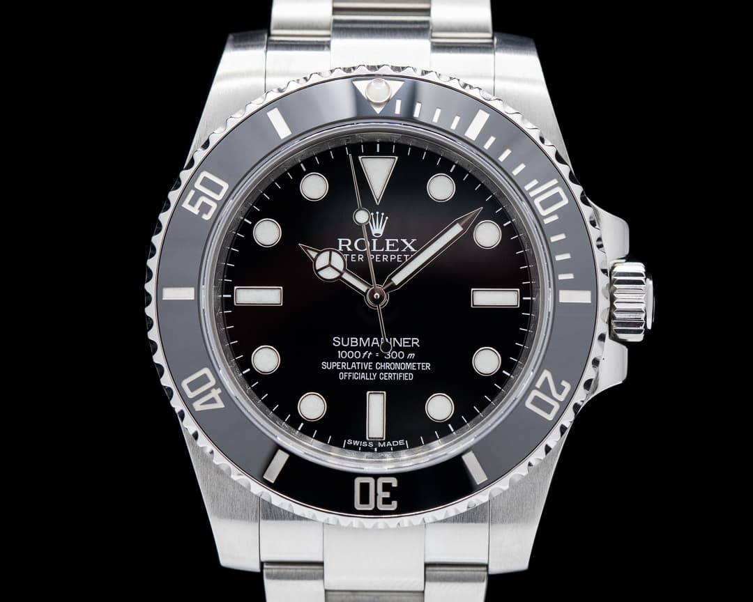 Rolex Submariner 114060 No Date Ceramic Bezel SS 