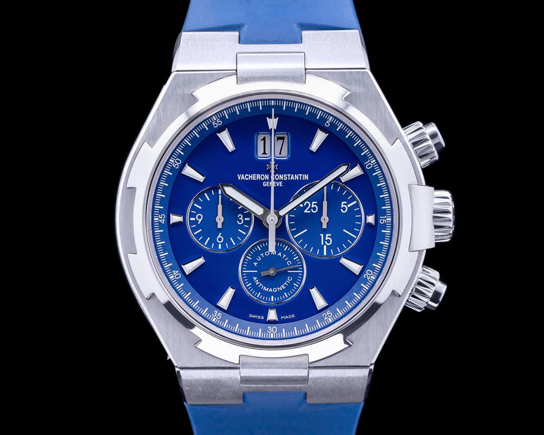 Vacheron Constantin Overseas 49150 Chronograph Blue Dial SS FULL SET 