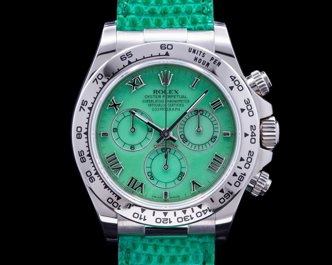 Rolex Daytona 116519 "BEACH" Green Dial 18K White Gold RARE