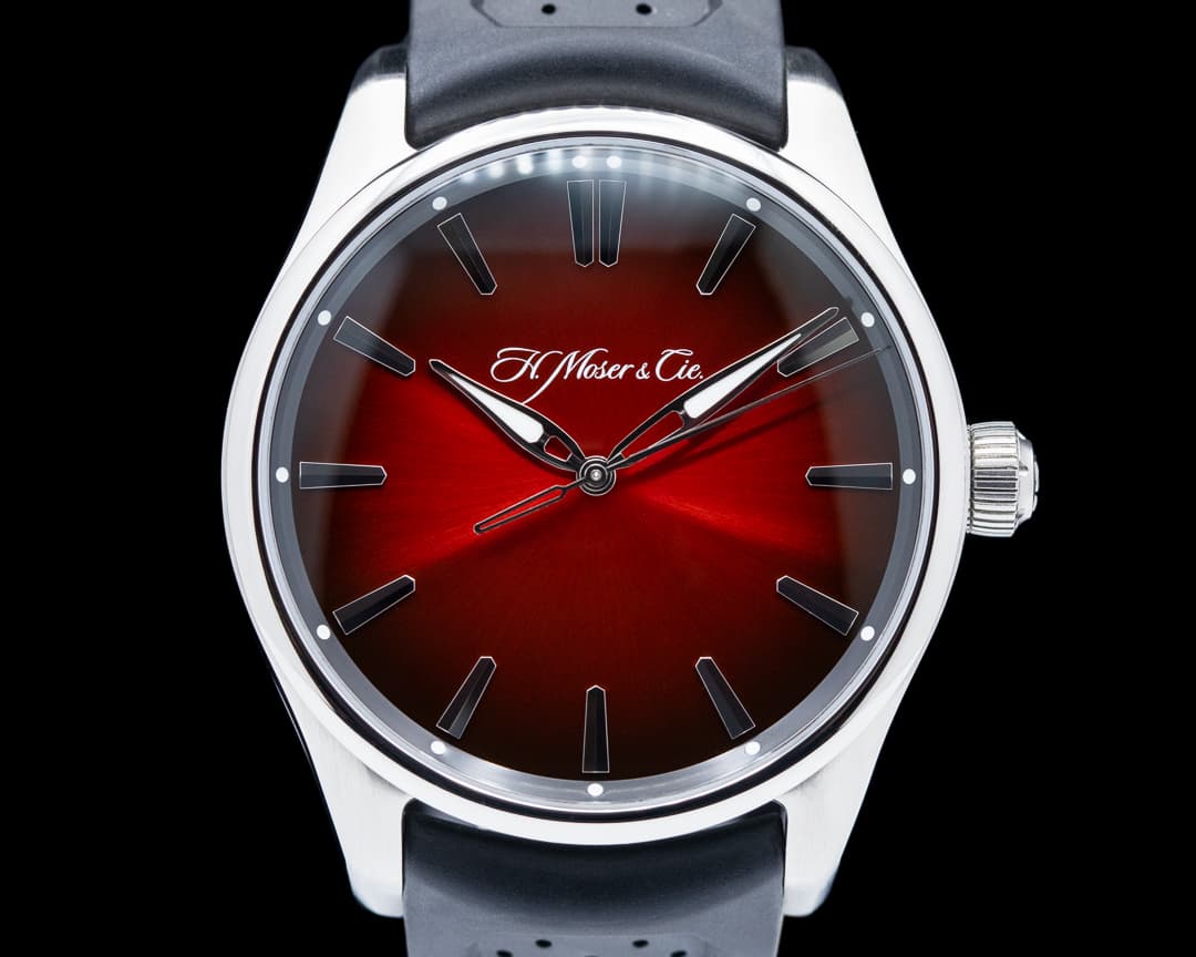 H. Moser and Cie. Pioneer Centre Seconds SS Red Fume Dial