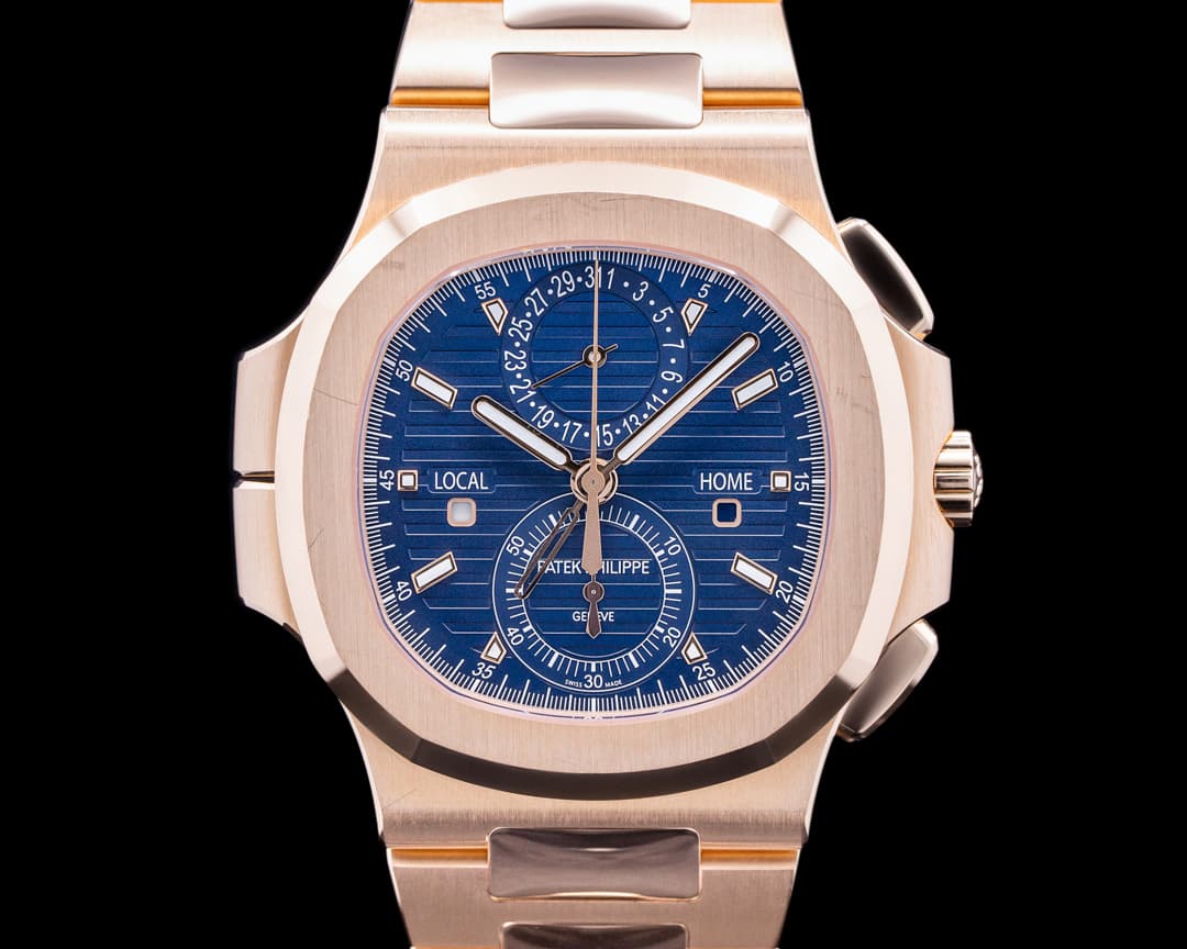 Patek Philippe Nautilus 5990/1R Travel Time Chronograph 18k Rose Gold 2021