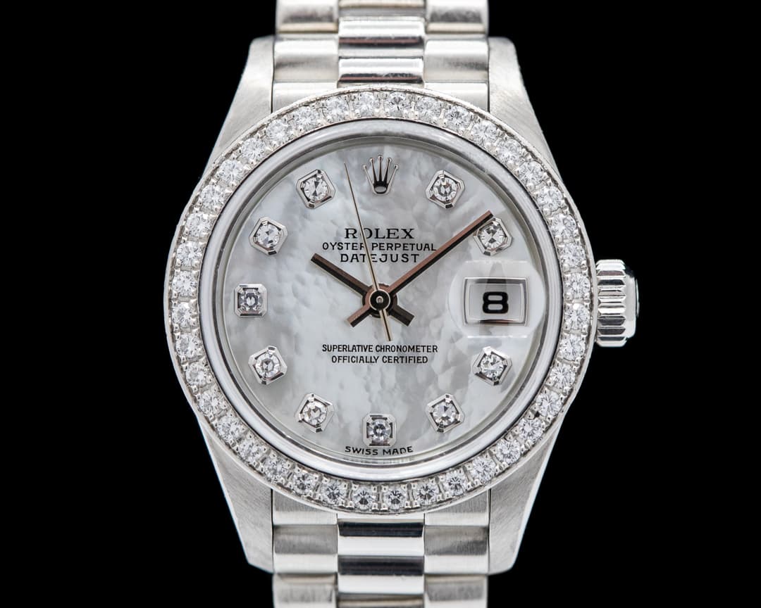 Rolex Datejust 28MM Platinum Diamond Dial / Diamond Bezel COMPLETE