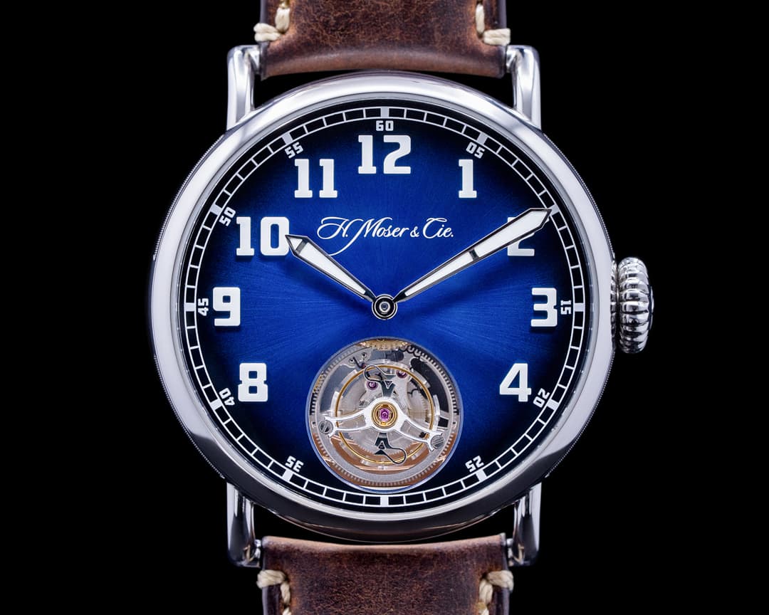H. Moser and Cie. Heritage Tourbillon Funky Blue Fume/Steel