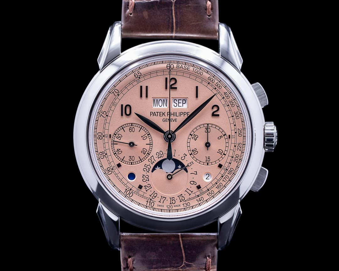 Patek Philippe 5270P Perpetual Calendar Chronograph Platinum Salmon Dial 