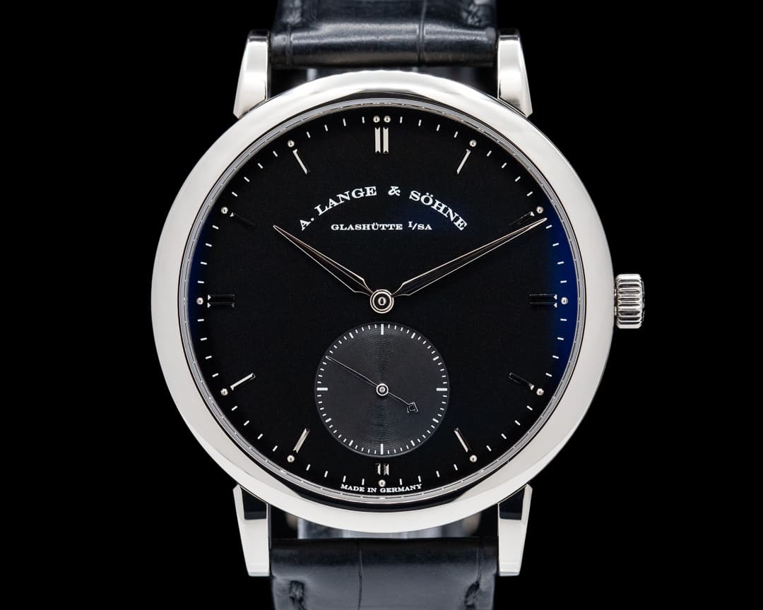 A. Lange and Sohne Grand Saxonia 307.029 Automatik 18K White Gold / Black Dial