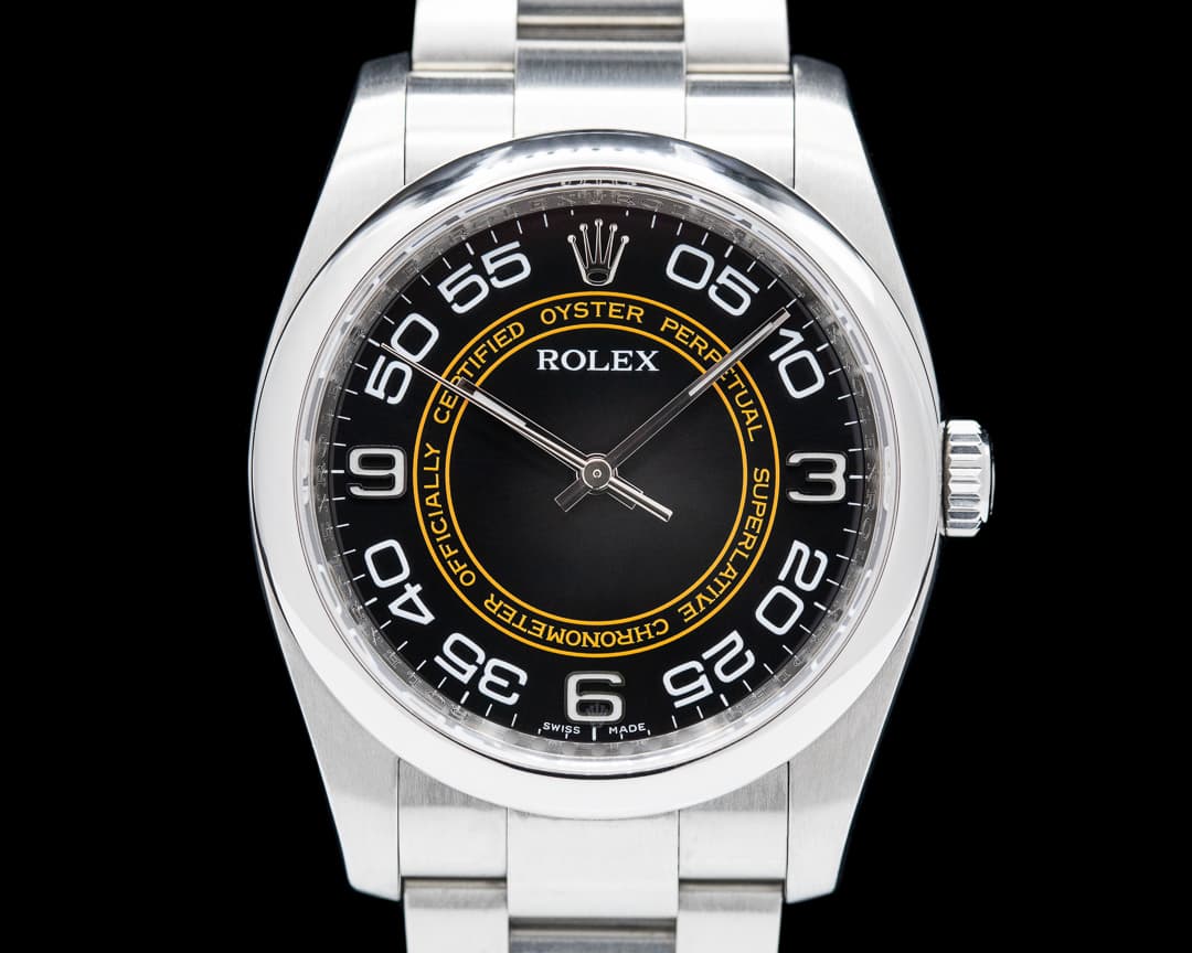Rolex Oyster Perpetual SS Black & Orange Dial