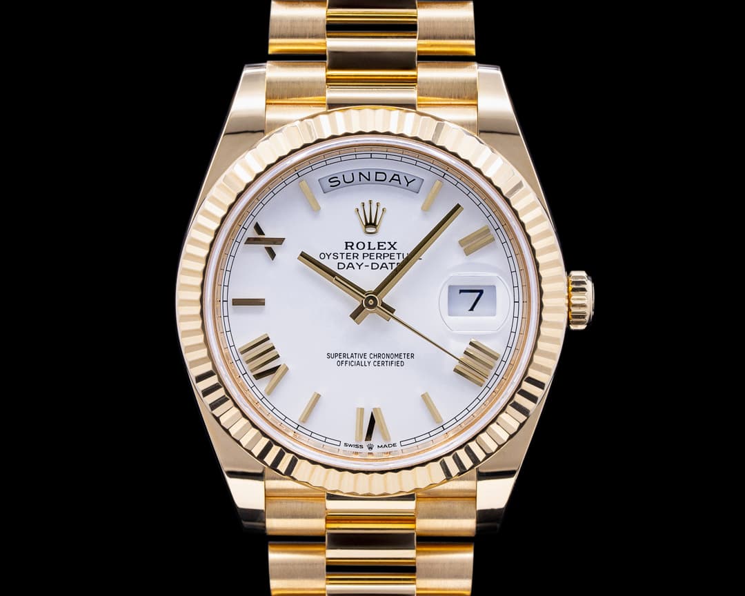 Rolex Day Date 228238 Presidential 18k Yellow Gold with White Dial 40MM 