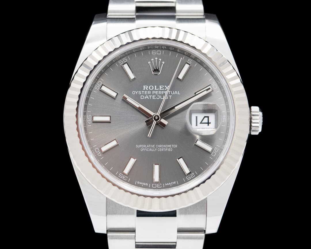 Rolex Datejust 41 Dark Rhodium Stick Dial SS / Oyster