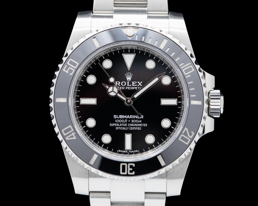 Rolex Submariner 114060 No Date Ceramic Bezel SS 