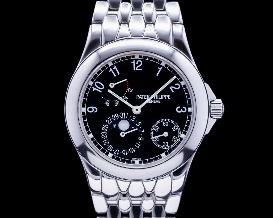 Patek Philippe Power Reserve Moon 5085 Phase Black Dial SS