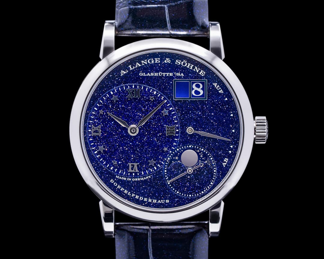 A. Lange and Sohne Little Lange 1 182.086 Moon Aventurine Dial 18K WG 