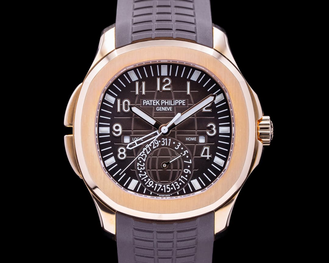 Patek Philippe Aquanaut 5164R Travel Time Rose Gold / Rubber 2021