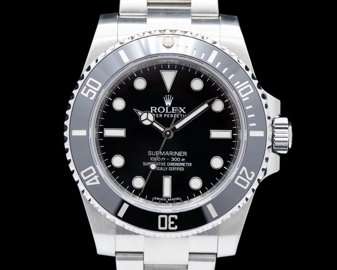 Rolex Submariner 114060 No Date Ceramic Bezel SS 