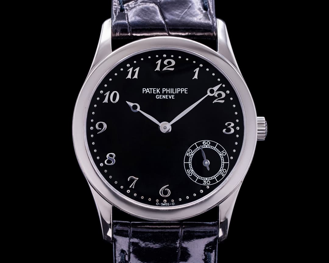 Patek Philippe Calatrava Automatic Black Arabic Dial 18k White Gold