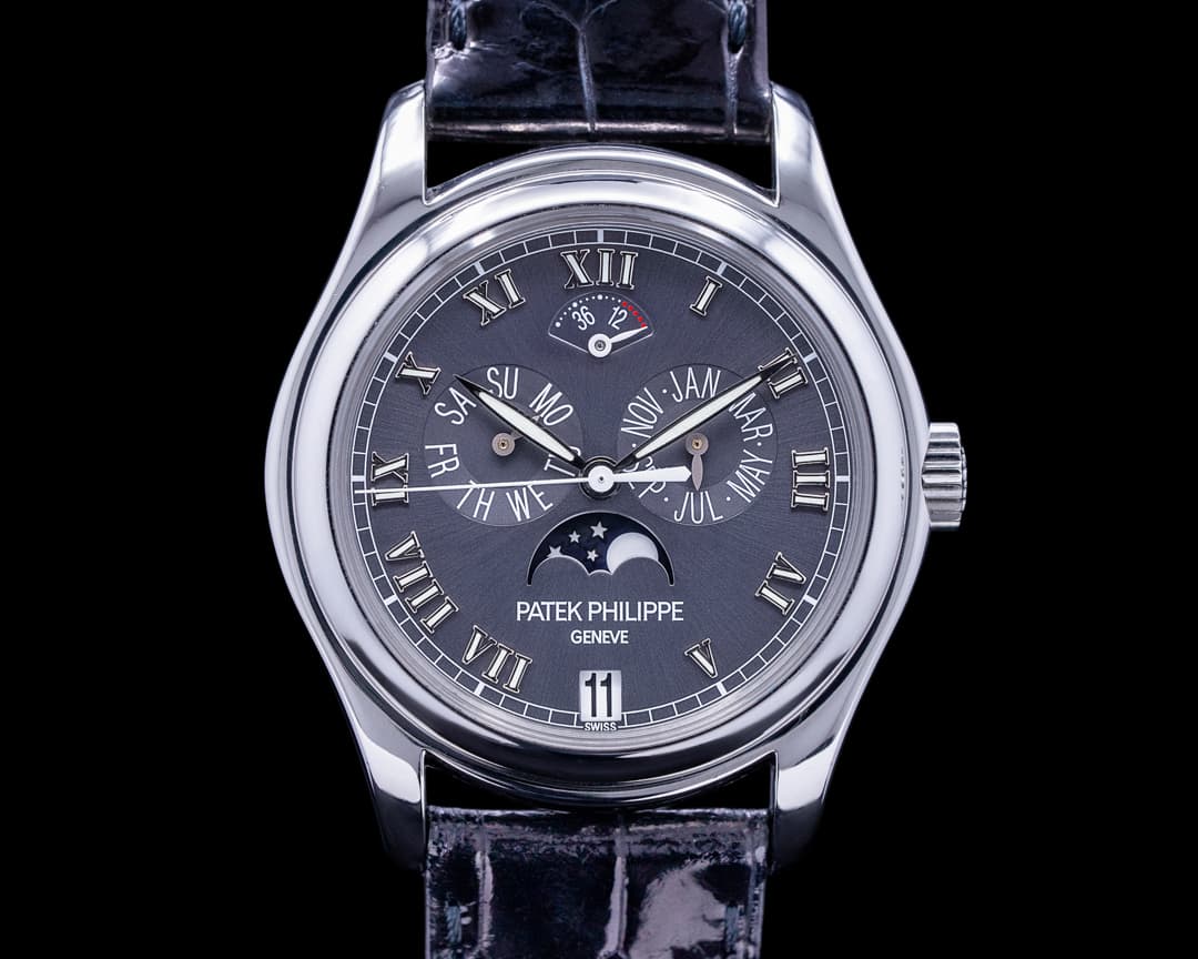 Patek Philippe Annual Calendar Power Reserve Grey Dial Platinum