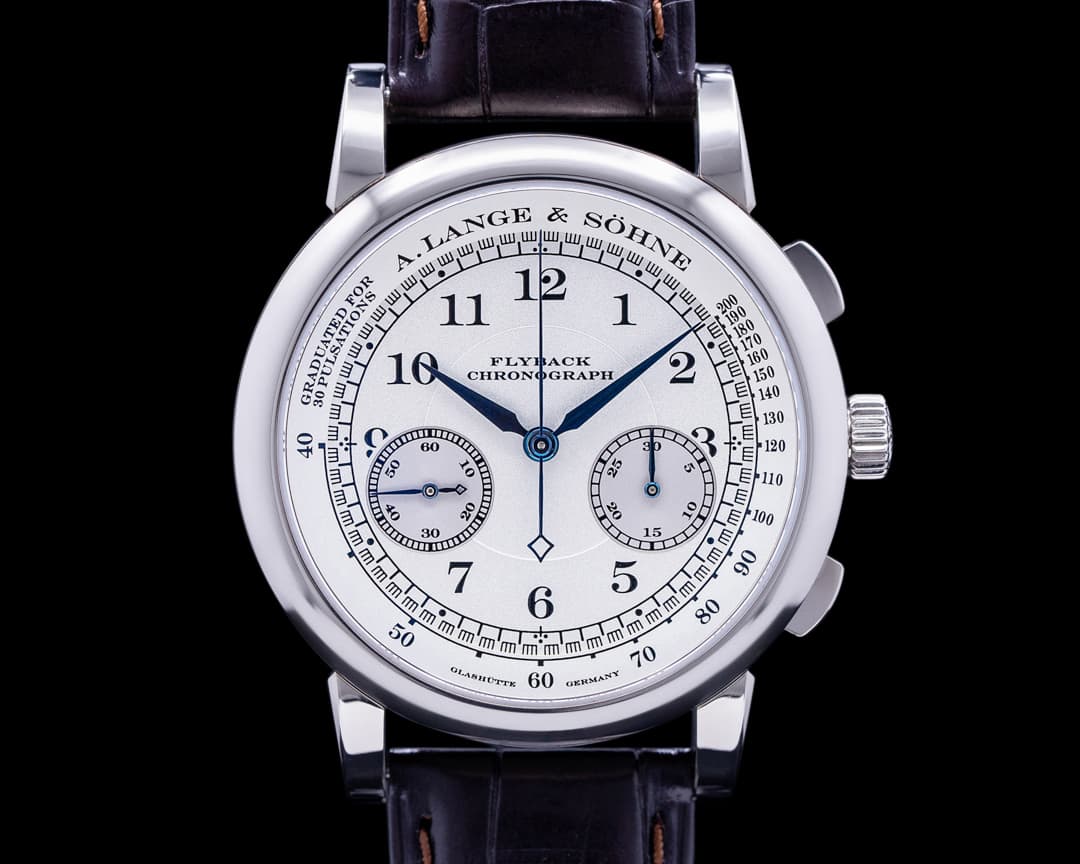 A. Lange and Sohne 1815 Flyback Chronograph 401.026 Silver Dial 18K White Gold FIRST SERIES