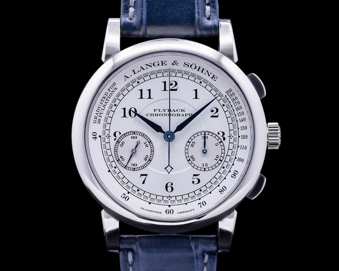 A. Lange and Sohne 1815 Flyback Chronograph 401.026 Silver Dial 18K White Gold FIRST SERIES