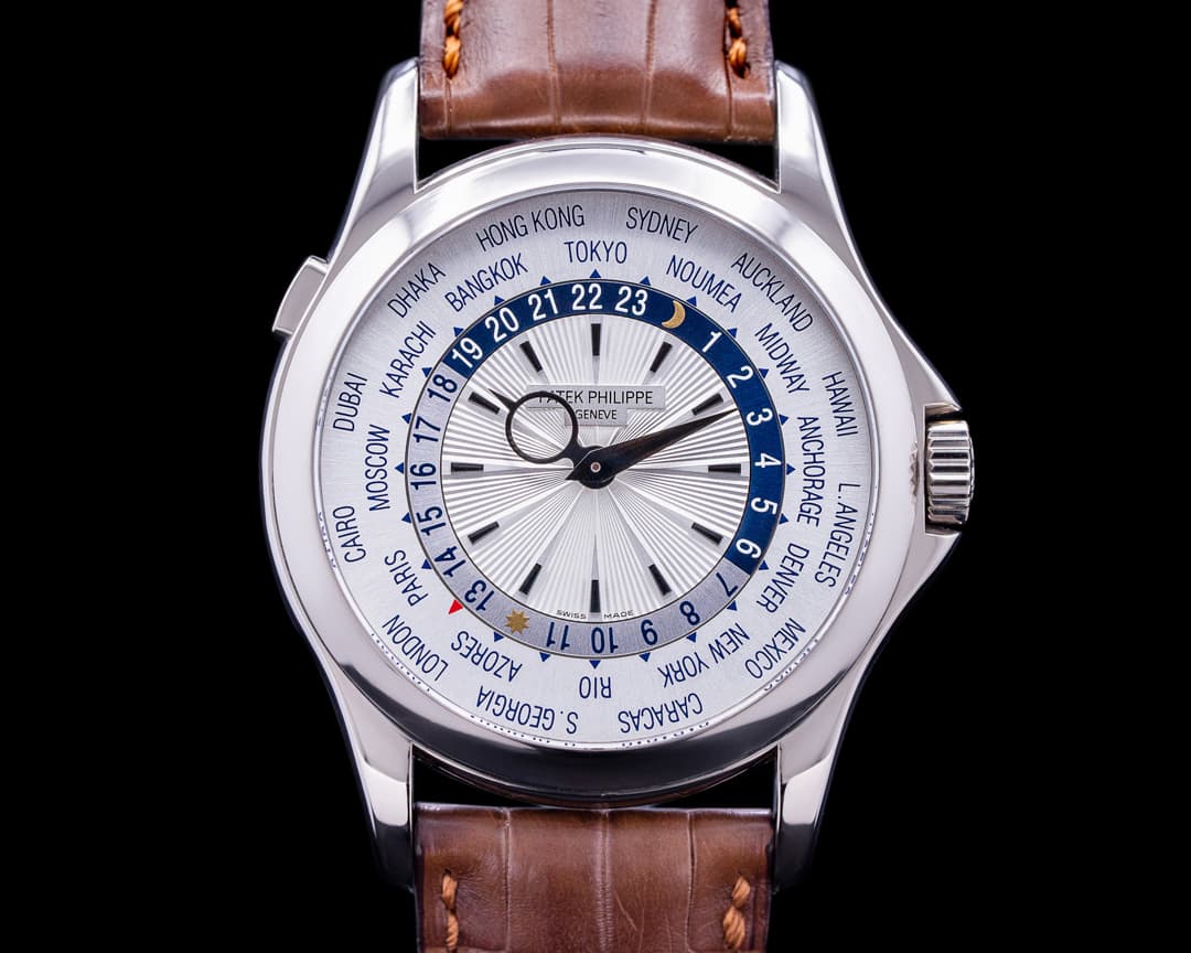 Patek Philippe World Time 5130G 18K White Gold Silver Dial 