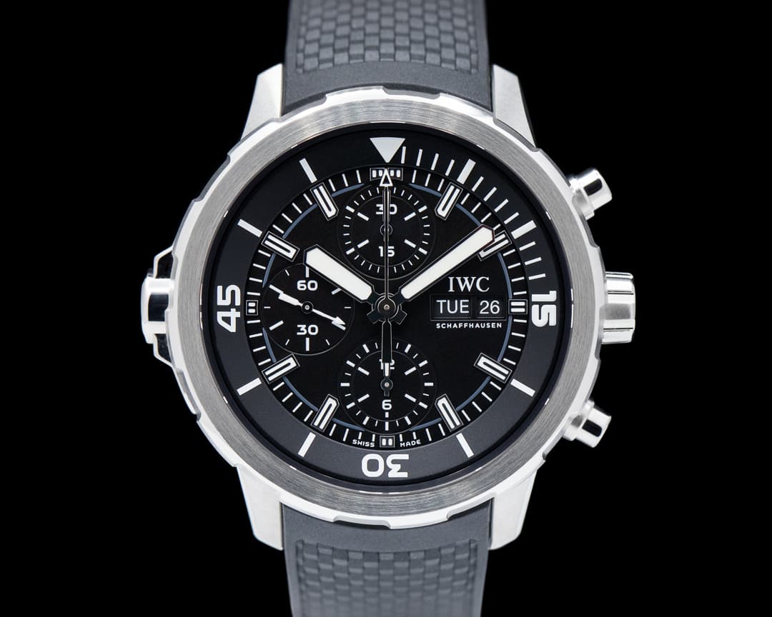 IWC Aquatimer Chronograph SS / Rubber Black Dial 