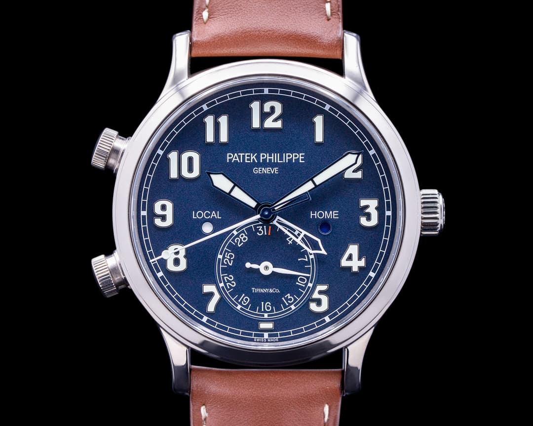 Patek Philippe Calatrava 5524G"TIFFANY" Pilot Travel Time 18k White Gold