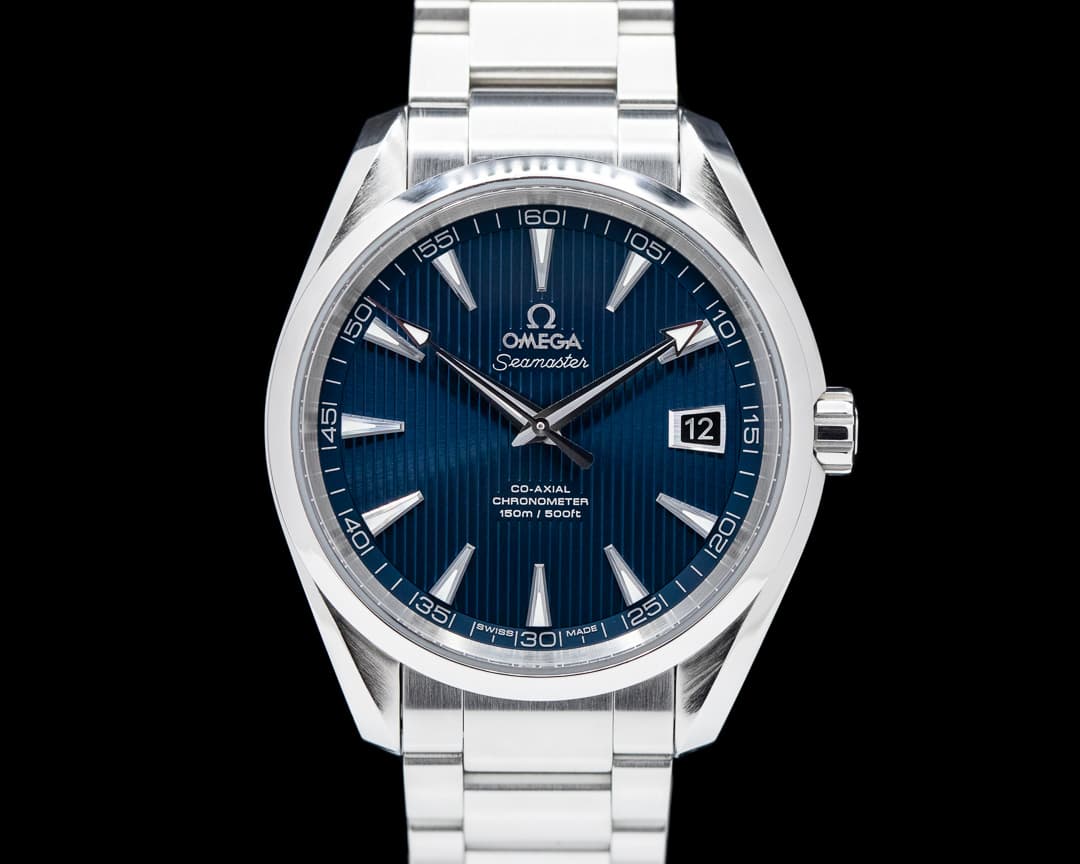 Omega Aqua Terra Co-Axial Date Blue Dial SS 