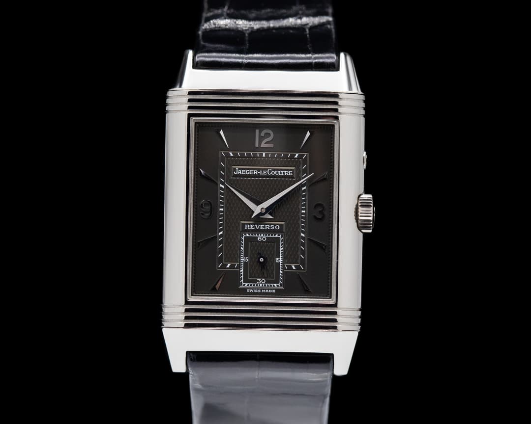 Jaeger LeCoultre Reverso Duo White Gold / Black & Salmon Dial