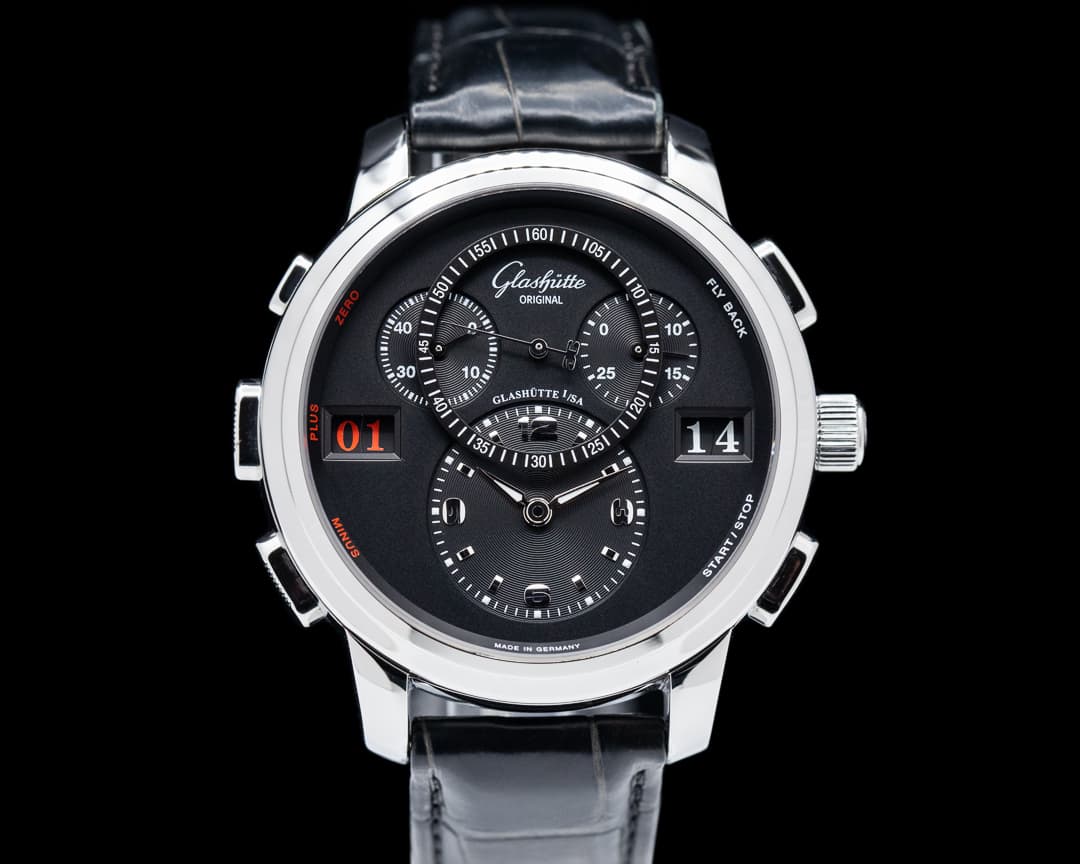 Glashutte Original PanoMaticCounter XL SS / Black Dial 