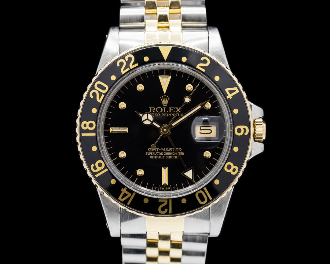 Rolex GMT Master Black Nipple Dial 18K / SS Jubilee SERVICED