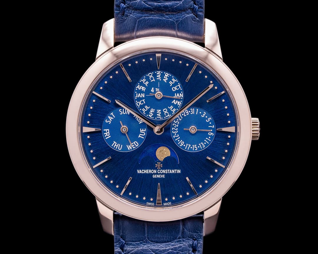 Vacheron Constantin Patrimony Perpetual Calendar Rose Gold Blue Dial 2022