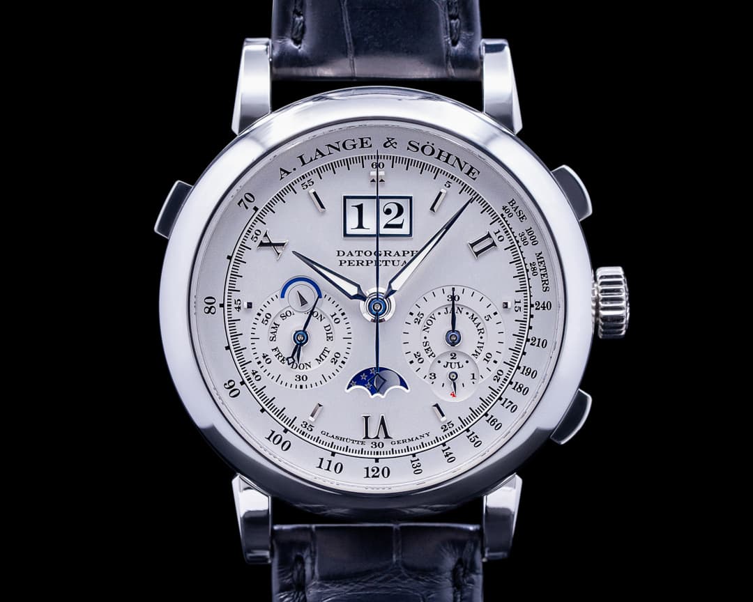 A. Lange and Sohne Datograph Perpetual Calendar Chronograph 410.025 Platinum