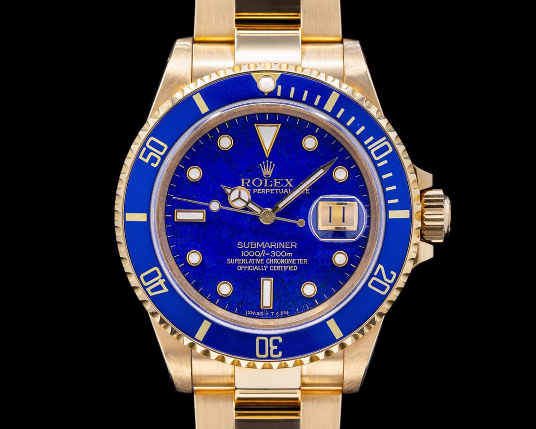 Rolex Rolex Submariner 16618 LAPIS LAZULI 18K Yellow Gold 