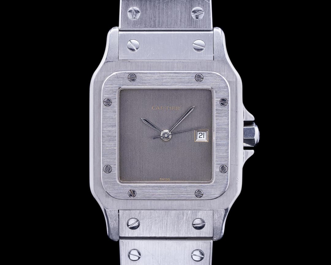 Cartier Vintage Cartier Santos Carree 2960 RARE Grey Dial SS