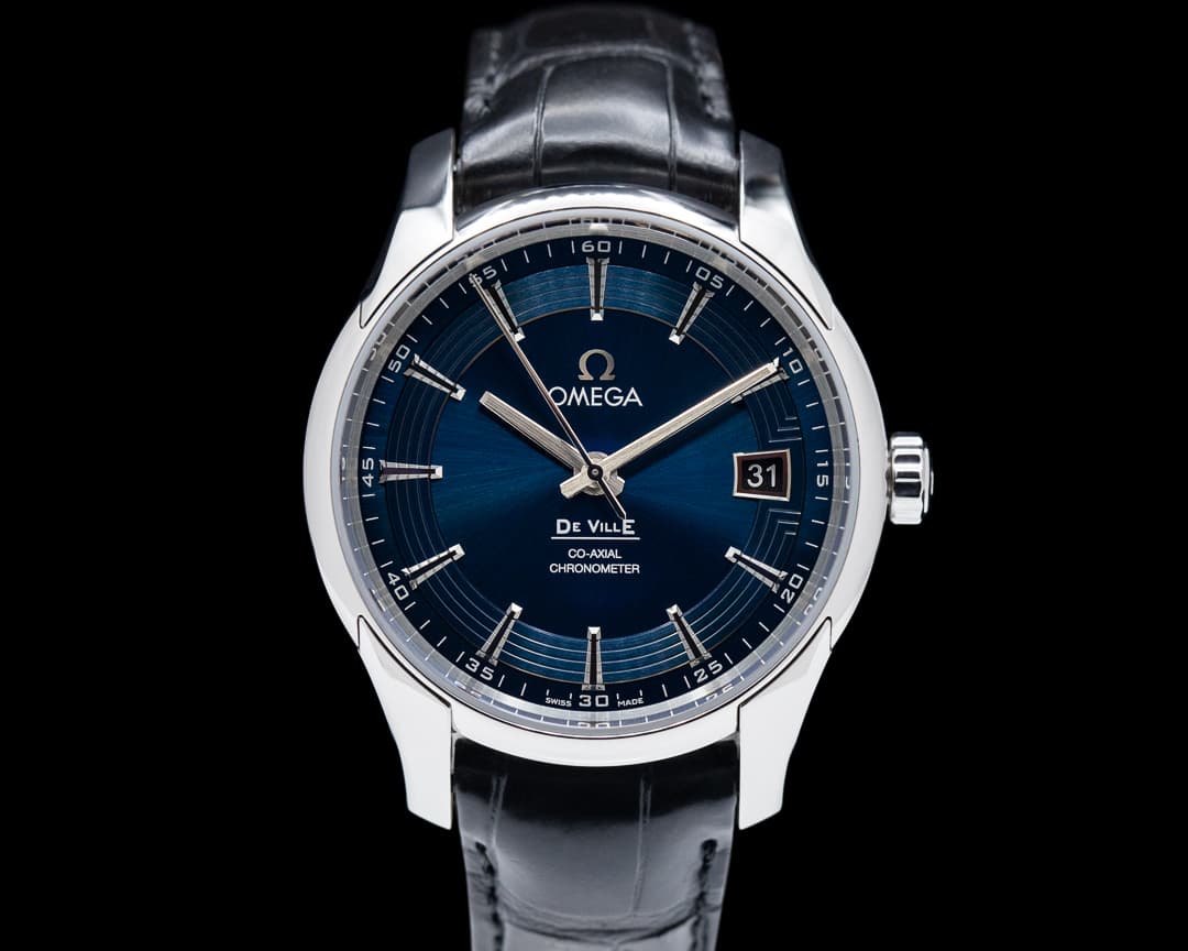 Omega De Ville Co-Axial Hour Vision Blue Dial SS 