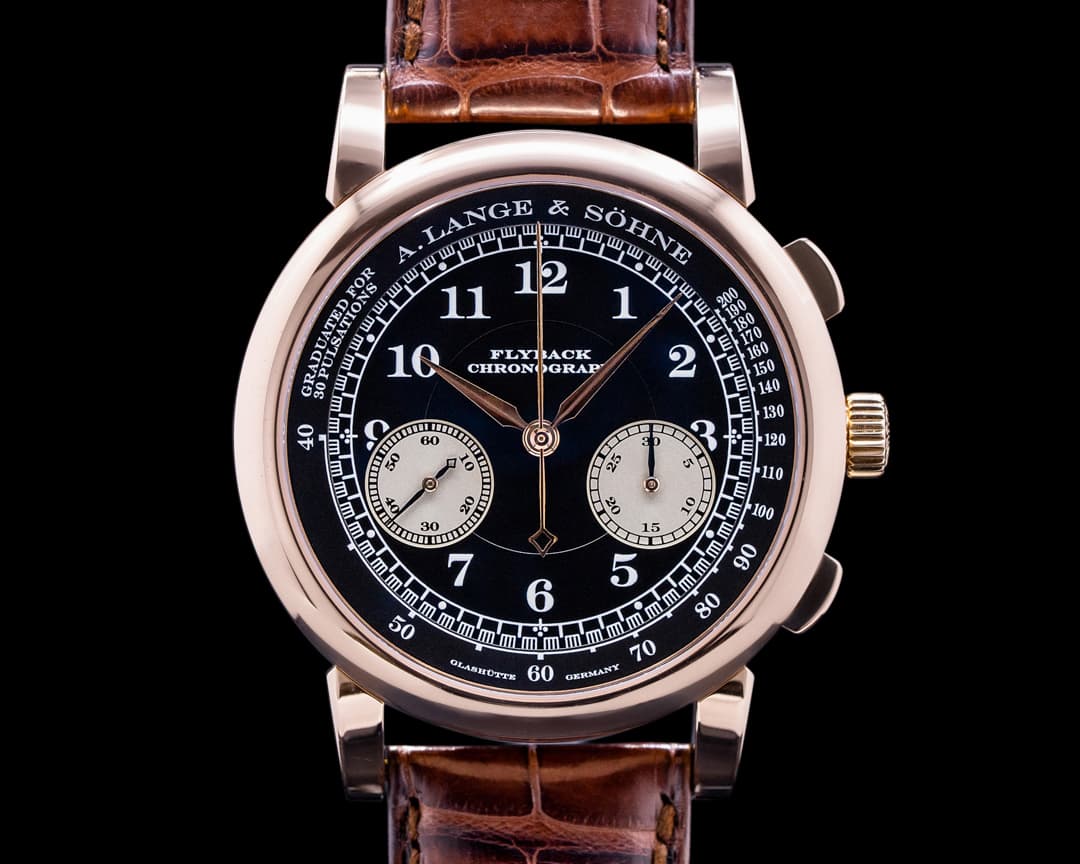 A. Lange and Sohne 1815 Flyback Chronograph Black Dial 401.031 18K Rose Gold 