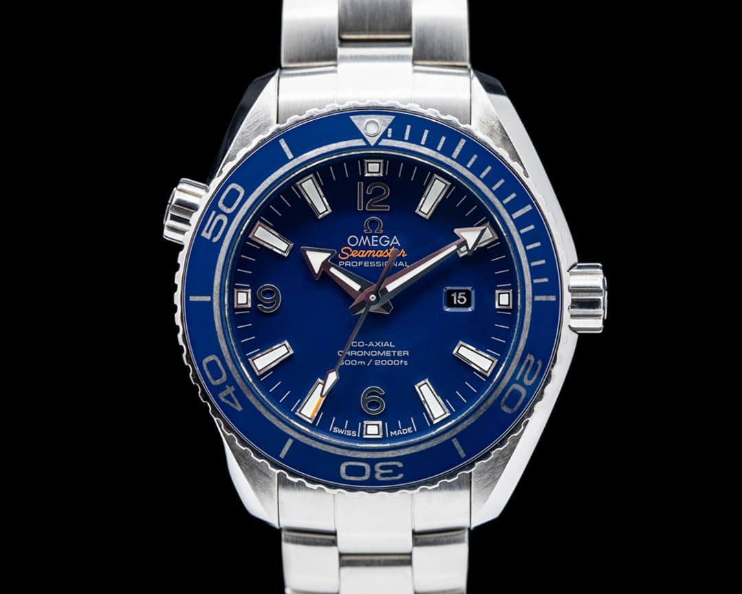 Omega Seamaster Planet Ocean 37mm Co Axial Blue Dial Titanium