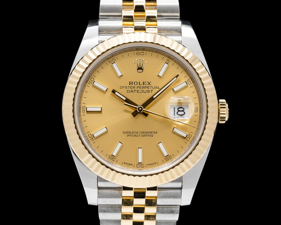 Rolex Datejust II Champagne Stick Dial 18K / SS