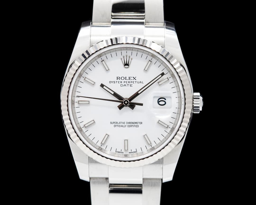 Rolex Oyster Perpetual Date White Dial SS