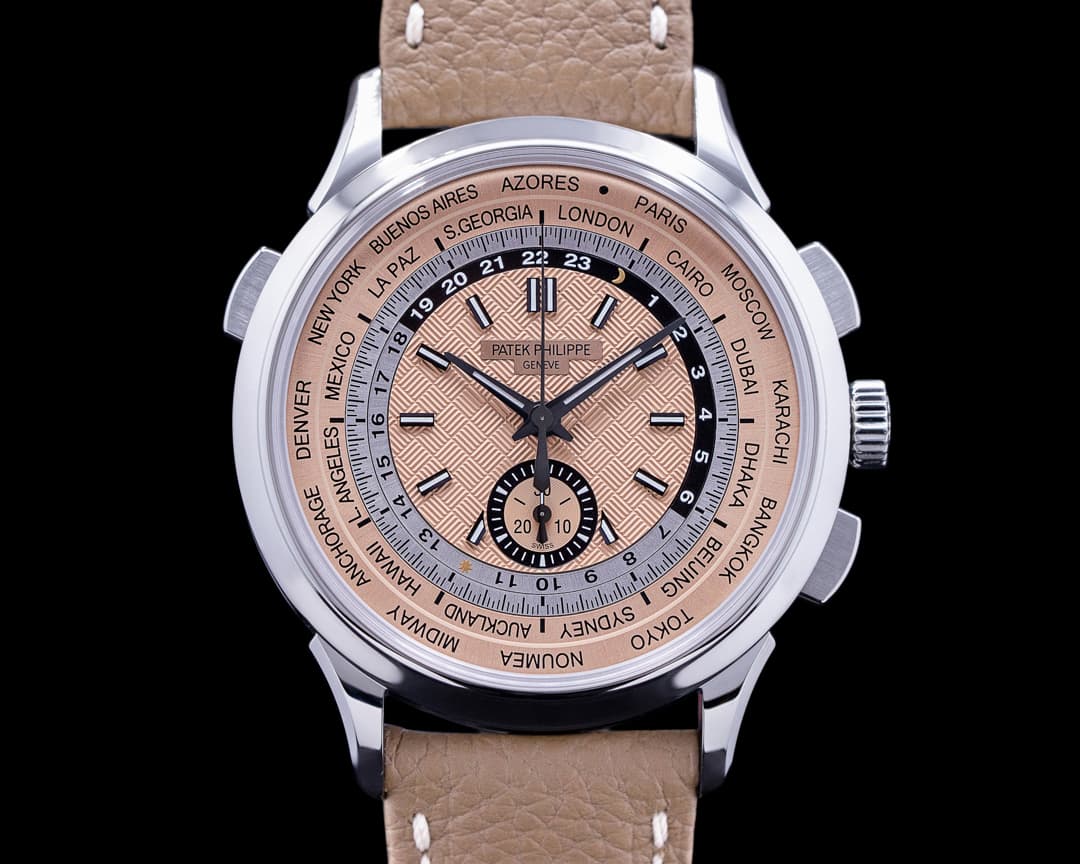Patek Philippe World Time 5935A Chronograph SS Salmon Dial NEW MODEL UNWORN