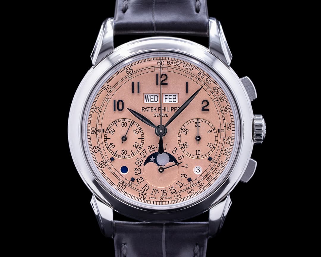 Patek Philippe 5270P Perpetual Calendar Chronograph Platinum Salmon Dial 