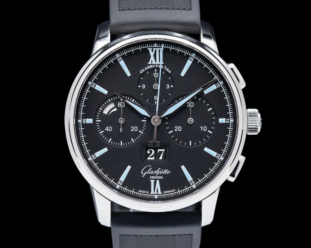 Glashutte Original Senator Chronograph Panorama Date / Black Dial 