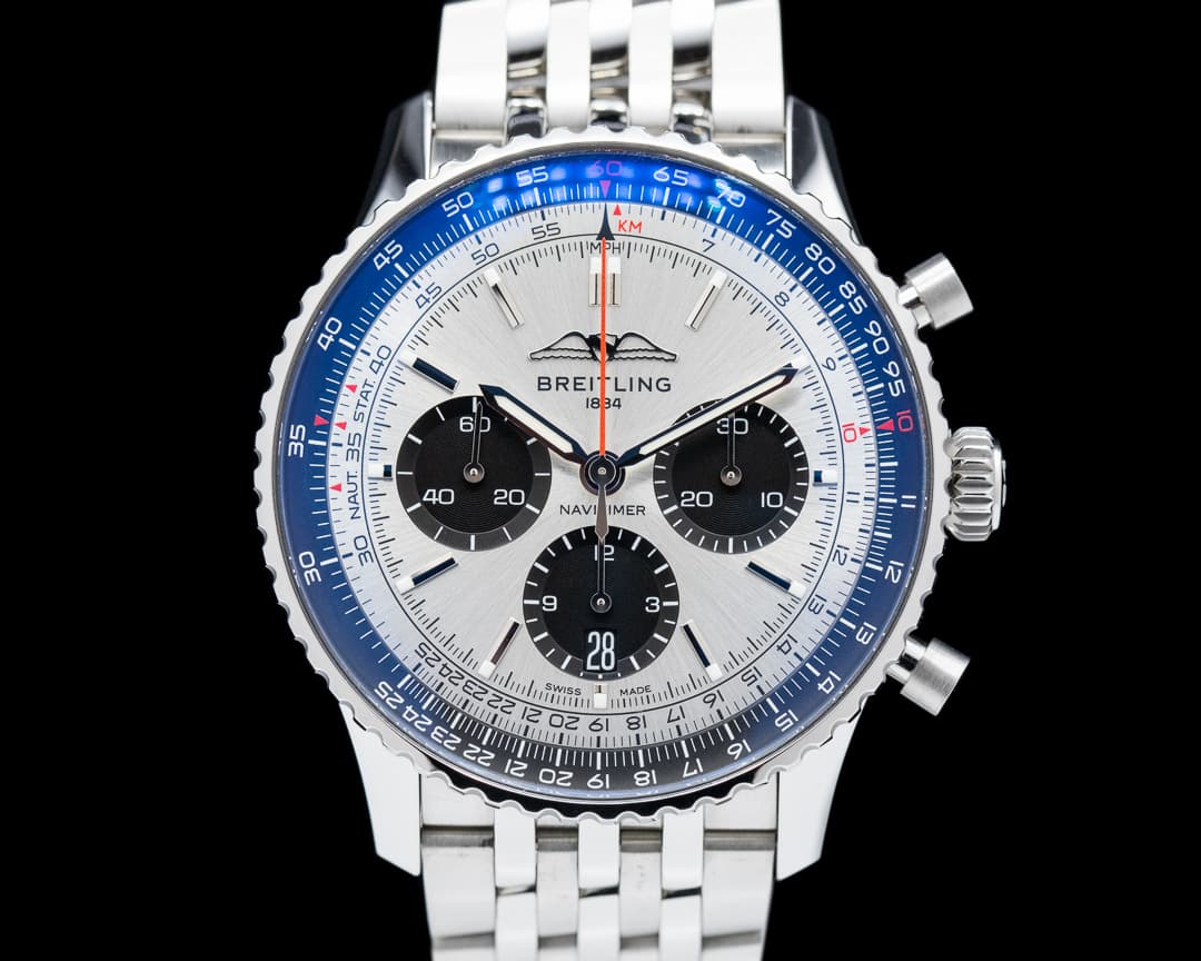 Breitling Navitimer B01 Chronograph Silver Panda Dial SS/SS