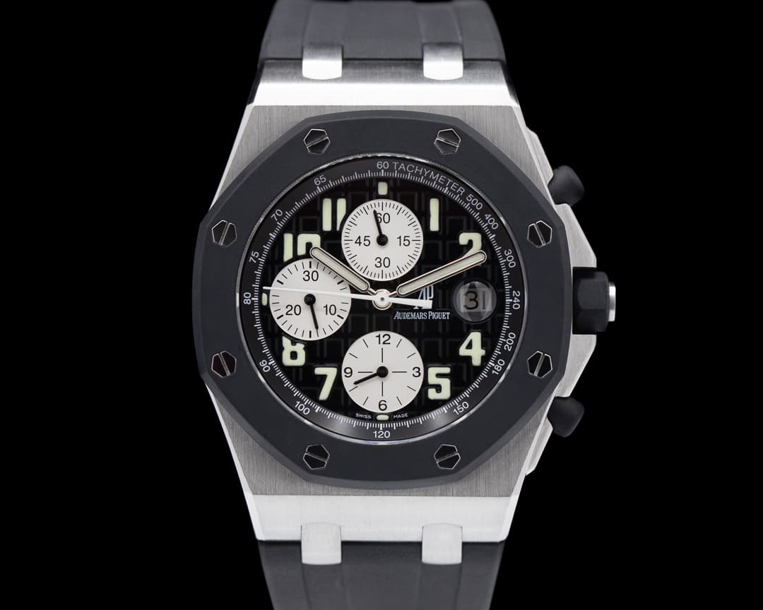 Audemars Piguet Royal Oak Offshore Chronograph Rubberclad Black Dial 42MM FACTORY SERVIC
