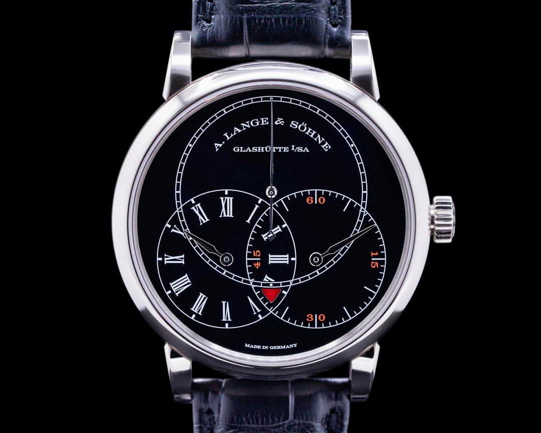 A. Lange and Sohne Richard Lange 252.029 JUMPING SECONDS White Gold Black Dial 
