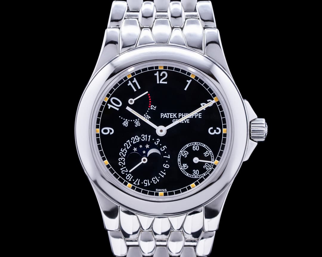 Patek Philippe Power Reserve Moon 5085 Phase Black Dial SS