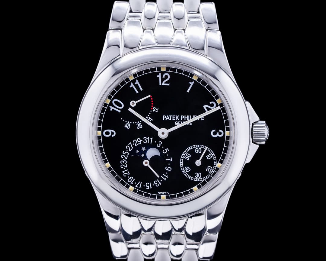Patek Philippe Power Reserve Moon 5085 Phase Black Dial SS